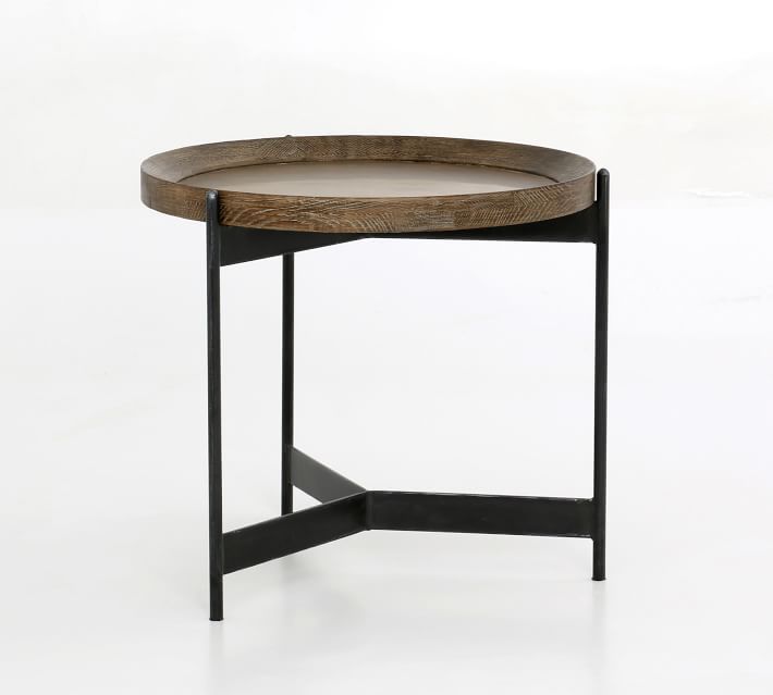 Round oak end table