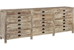 White brushed reclaimed pine sideboard