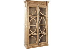 Reclaimed pine display cabinet cupboard with cremone hardware