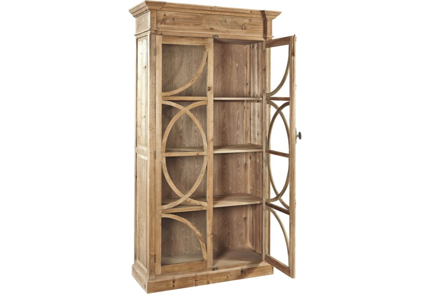 Reclaimed pine display cabinet cupboard with cremone hardware