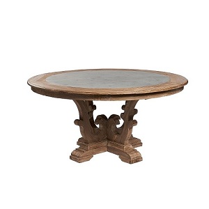 Reclaimed dining table 160cm round zinc