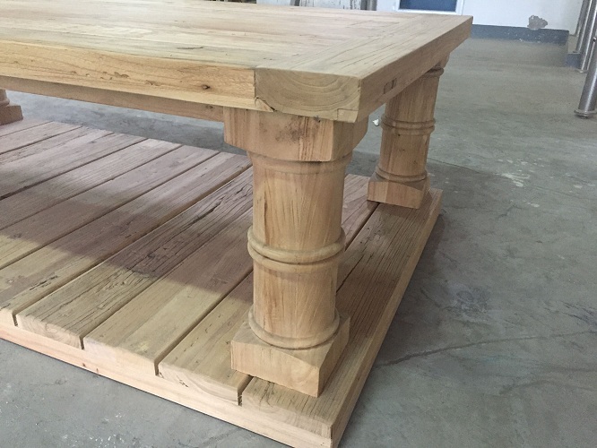 Bleached pine balustrade coffee table
