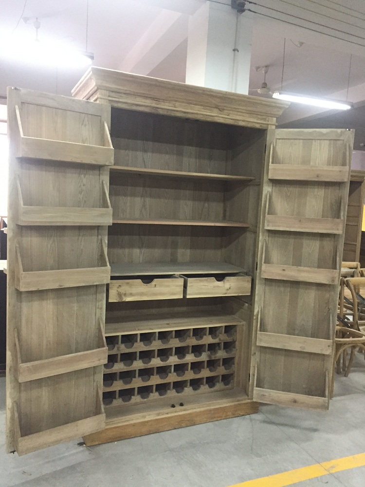 Bleached pine wine cabinet 