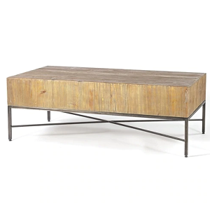 Reclaimed wood metal base coffee table