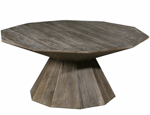 Decagon dark stained reclaimed elm coffee table