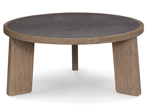 Zinc top solid wood modern round coffee table