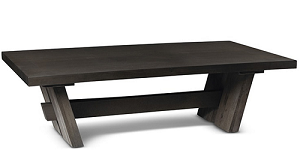 Zinc top gray wood base coffee table