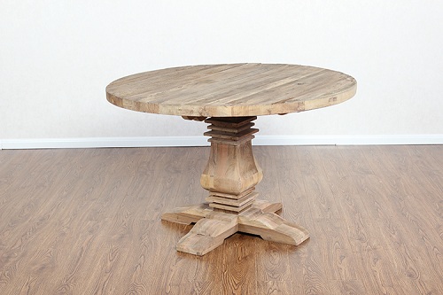 reclaimed wood round dining table