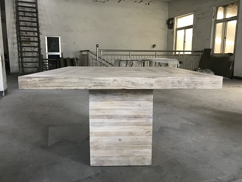 Whitewashed elm square dining table