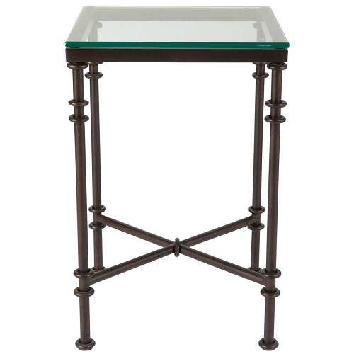 Metal and glass side table small