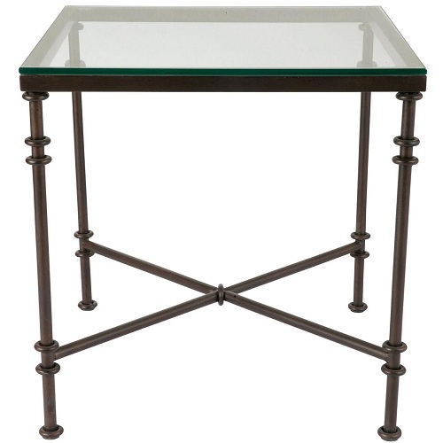 Metal and glass side table large