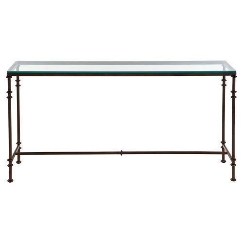 Metal and glass console table