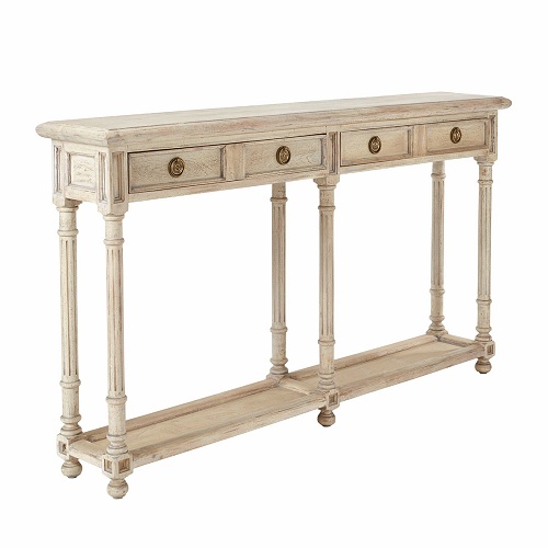 Whitewashed console table