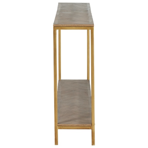 Gold wood console table