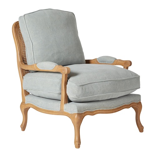 French oak armchair blue
