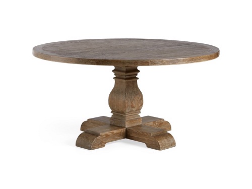 Dark stained pedestal dining table