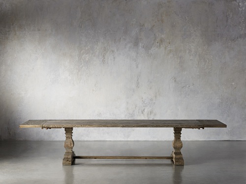 Natural stained trestle dining table