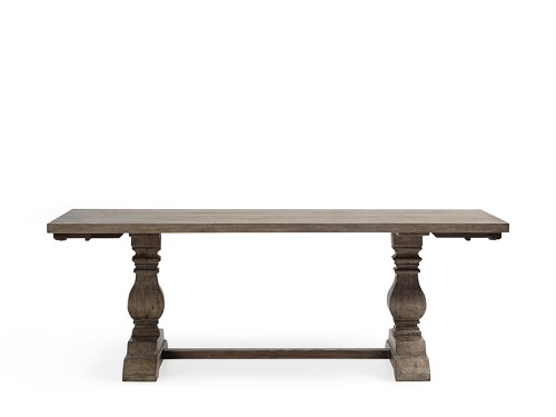 Natural stained trestle dining table