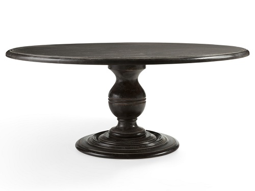 Black round dining table 60 inches