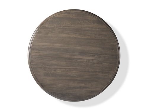 Dark stained round dining table
