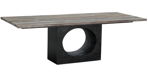 Reclaimed wood black base dining table