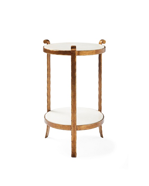 Brass end table round