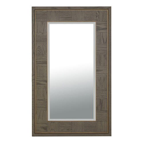 Contemporary parquet oak mirror