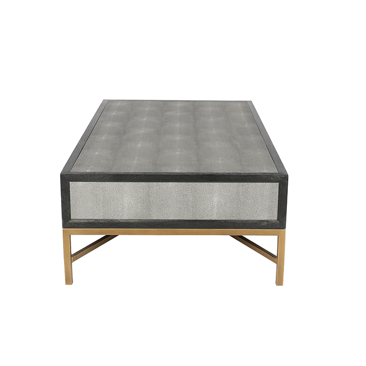 Contemporary faux shagreen coffee table