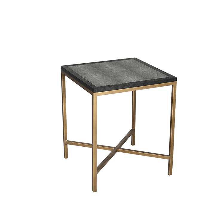 Contemporary faux shagreen side table