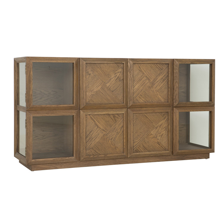 Modern oak glass sideboard