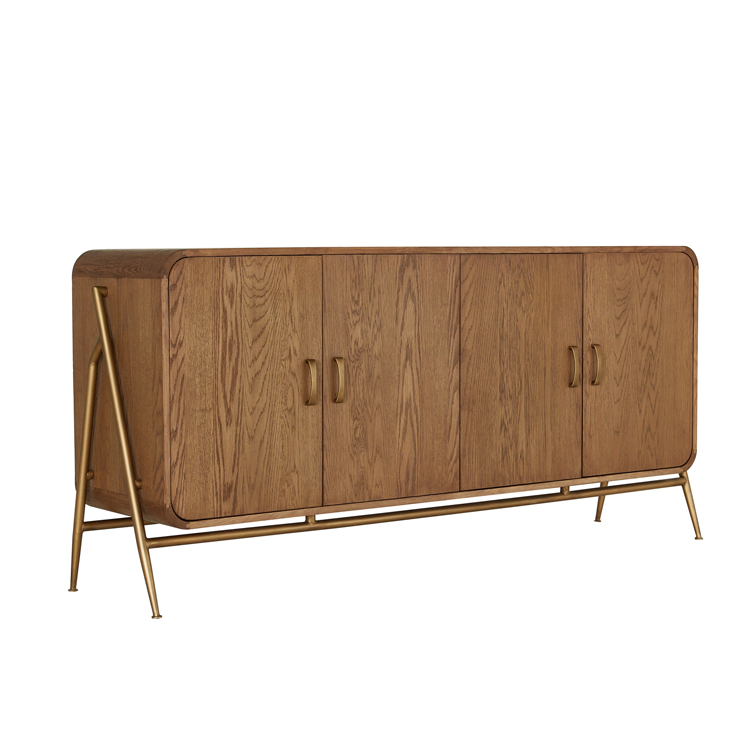 Modern gold oak sideboard
